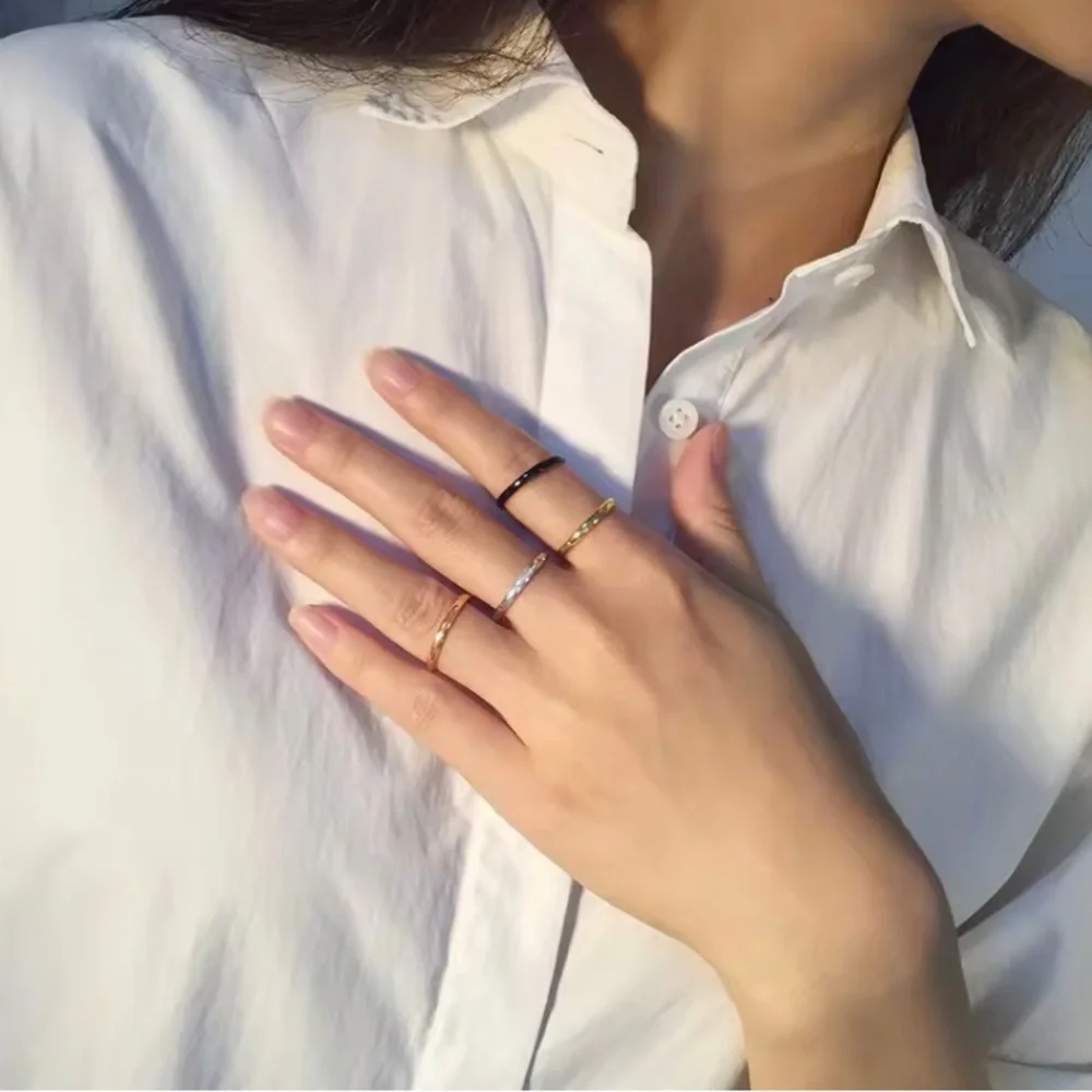 Thin Rose Gold Steel Minimalist Ring